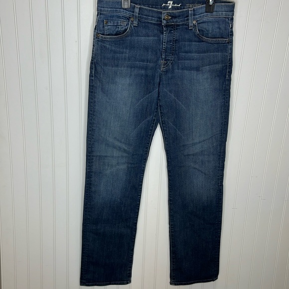 - 7 for all Mankind Standard Straight Leg Jeans Size 33 - Picture 1 of 12